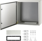 VEVOR NEMA Steel Enclosure, 24 x 24 x 12'' NEMA 4X Steel Electrical Box, IP66 Waterproof & Dustproof, Outdoor/Indoor Electrical Junction Box, with Mounting Plate