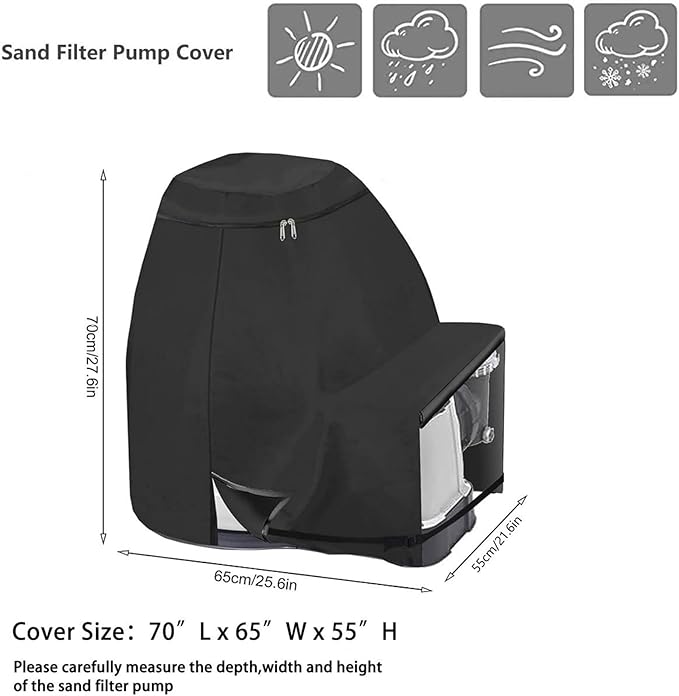 Waterproof Pool Pump Protection - Outdoor Filter Cover, Heavy Duty Pump Shield | UV Resistant Sand Pump Protection, Durablle Outdoor Housing Cover for Porch Equipment with Pool Filter Setup