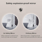 Led Mirror for Bathroom,Bathroom Mirrors for Vanity,Shatter-Proof,with Dimming & 3 Color Modes,Heated Demister Pad,Anti-Fog,Hanging Vanity Mirror,Easy to Install, Easy to Clean (Size : 80x80cm)
