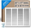 Fits 22x16 Duct Opening | Steel Return Air Grille by Handua | Vent Cover Grill for Sidewall and Ceiling | White | HVAC Cold Air Intake Grille | Outer Dimensions: 23.75"W X 17.75"