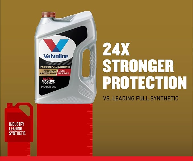 Valvoline Extended Protection High Mileage with Ultra MaxLife Technology 0W-20 Full Synthetic Motor Oil 5 QT (Pack of 2)