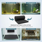 Aquarium Carbon Pad -Premium Cut to Fit Carbon Infused Filter Pad Media for Crystal Clear Fish Tank and Ponds (10.5x36in)