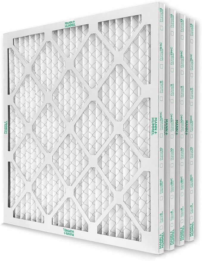 Mann+Hummel 20x20x1 MERV 8 Pleated HVAC AC Furnace Air Filters. 4 Pack. (Exact Size: 19.5 x 19.5 x 0.75 Inches)