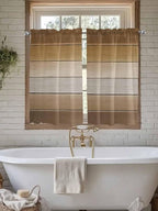 Vintage Brown Gradient Wood Grain Window Valance Curtains, Farmhouse Wood Barn Light Filtering Kitchen Valance with 3-inch Rod Pocket for Living Room Bathroom Bedroom,2 Panel,52x54In
