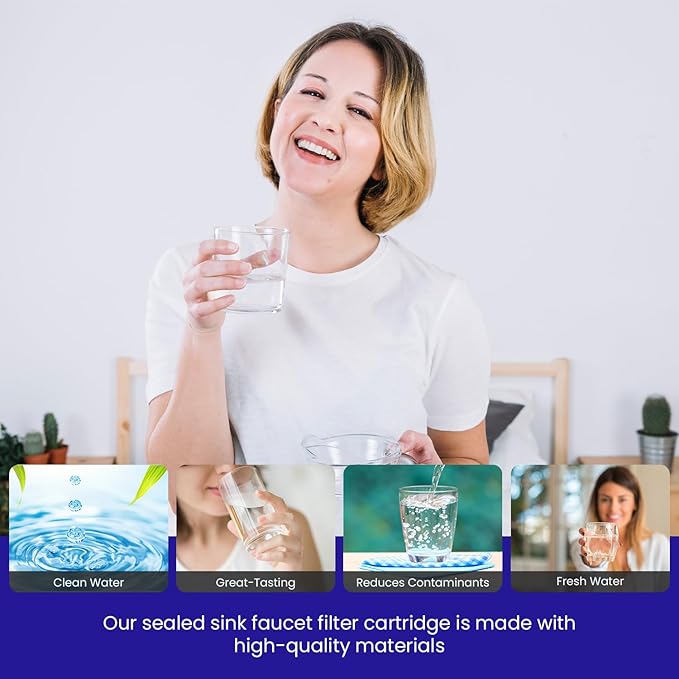 Crystal Quest Faucet Mount Filter Cartridge – Advanced Multi-Stage Filtration for Chlorine, Heavy Metals, VOCs, & More 6-12 Months Lifespan, Easy Tool-Free Installation [Pack of 6]