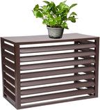 Aluminum Air Conditioner Cover, Privacy Fence Screen, Outdoor Condenser Protective Cover, Freestanding Louvered Space Divider, Trash Can Enclosure & Flower Stand, Suitable for Outdoor