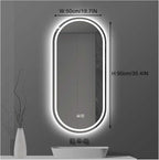 Bathroom Mirror with LED Lights，Bathroom Led Mirror ，Backlit Bathroom Mirror ，LED Mirror for Bathroom，Backlit Lighted Makeup Mirror，with Touch Sensor/Dimming/Demister pad(B,H90*W50cm/H35.4*W19.7IN)