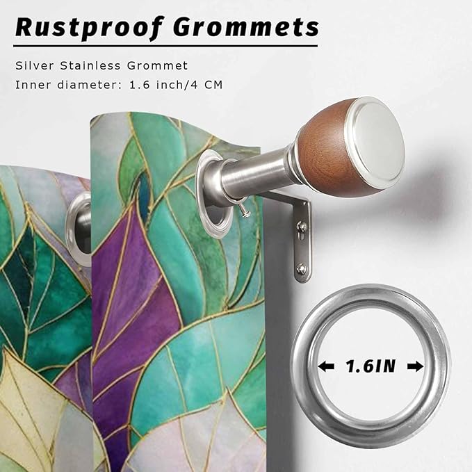 Leaves Outdoor Curtains for Patio Gorgeous Leaf Abstract Spring Waterproof Outside Curtains with Grommet Top Weatherproof Curtain for Cabana Pergola Gazebo, 1 Panel, 54" W x 108" L