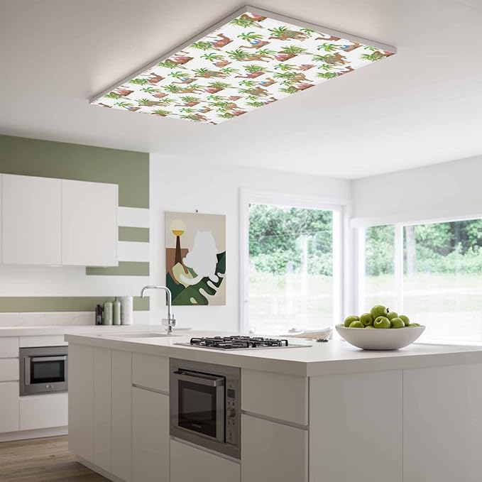 Fluorescent Light Covers for Ceiling Lights Deserts Camels Magnetic Light Filters 3 Pack 4x2 ft Southwest Date Trees Ceiling Lights Cover for Classroom Office School Home Drop Lamp Decor