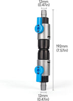 LANDEN Double Tab Connector for Aquarium, Canister Filter Hose Connector, Fish Tank Water Flow Control, Quick Release Valve, (1/2"(12/12mm))