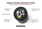6C 24AWG AMSB Shielded Cable Wire (UL2464) - Highly Flexible Str TC, PVC Ins, OS+TC BRD, PVC JKT for CNC Machine, Stepper Motor, VFD Spindle (Matte Black 50FT)