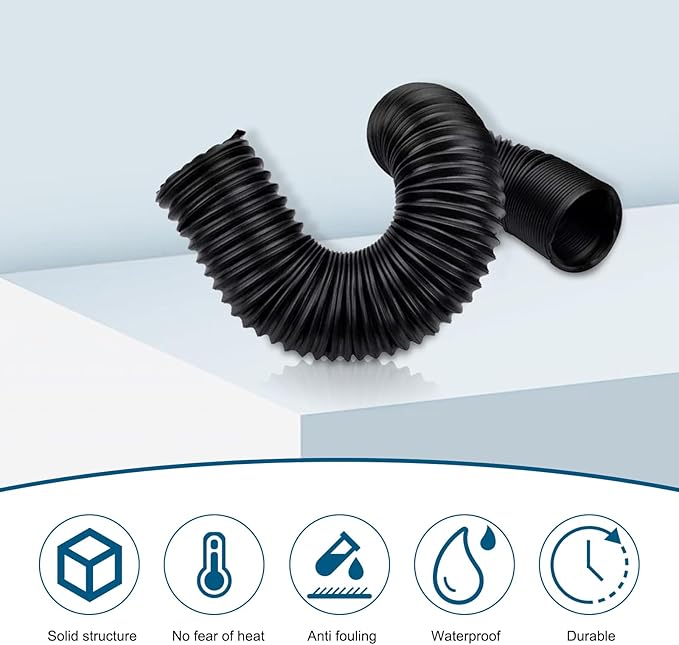 Car Air Intake Pipe, 2.9" Leak-proof Bendable Feed Expansion Hose for Extending to 39 ", Waterproof Cold Air Turbo Intake Inlet, Universal Guide Hose Modification for Most Cars (Black)