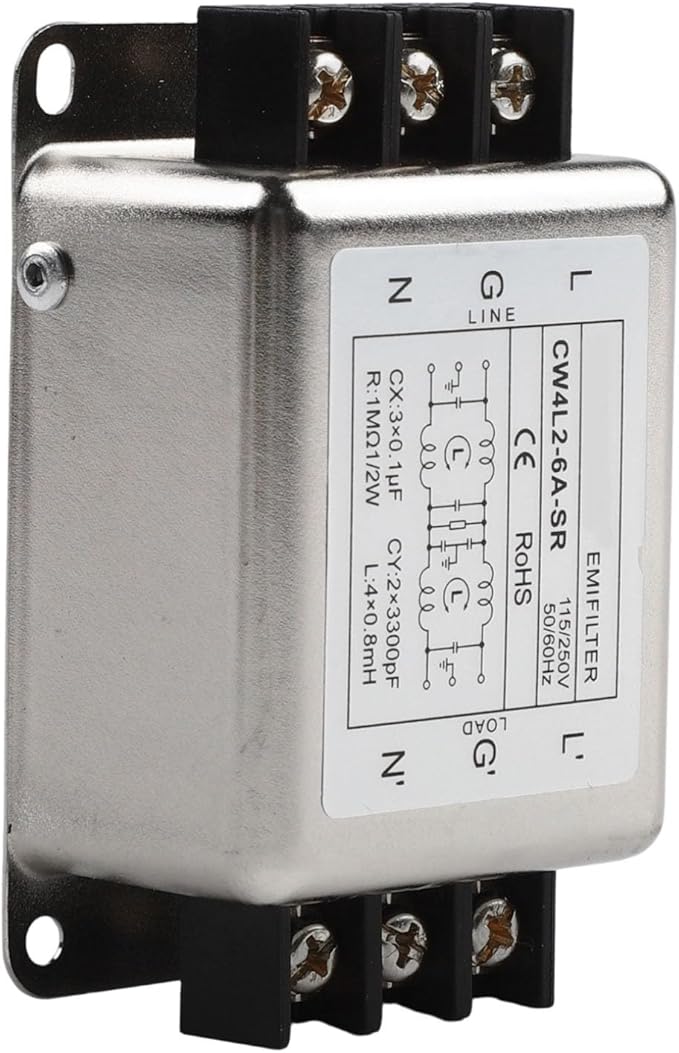 Single-Phase 2-Stage Power Supply Filter Anti-interference With Alloy Shell For CW4L2 Models Electrical And Electronic Equipment(6A)