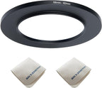 58mm Lens to 82mm Camera Lens Adapter 58mm to 82mm Step Up Ring Adapter Ring for All Brands of UV ND CPL, with Premium Lens Wiping Cloth 2 Pack (58mm-82mm)