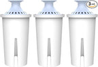 AQUA CREST Alkaline Water Filter, Intended for Brita® Pitchers and Dispensers, Everyday, UltraMax, Metro+, XL and More, NSF Certified, 2 Months, 3 Count, Mineralized Alkaline Water, Increases Water PH