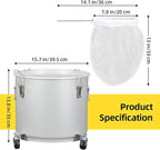 PioneerWorks Fryer Grease Bucket 10 Gal, Coated Carbon Steel Oil Filter Pot with Caster Base, Oil Disposal Caddy, Transport Container with Lid Lock Clip Nylon Filter Bag, Silver