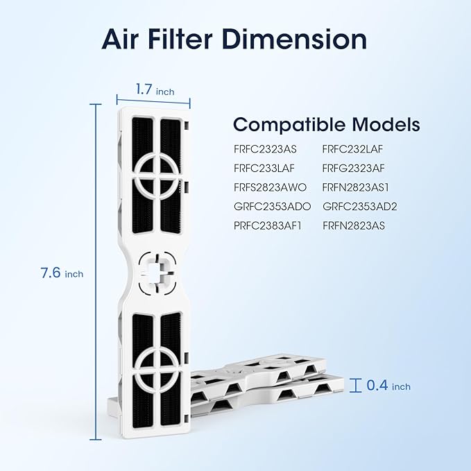 GLACIER FRESH Replacement for Frigidaire FRGPAAF2 PureAir AF-2 Refrigerator Air Filter, FRFC2323AS, FRFC232LAF, FRFC233LAF, FRFG2323AF, FRFN2823AS Air Filter (3 Pack)