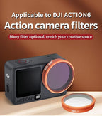 Osmo Action 6 Filter,Lens Filter Set for DJI Osmo Action 6 Camera,Waterproof, Oil-Resistant, Easy to Install (Star+CPL+ND8 16 32 64+Night+Black Mist 1/4)