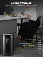 Electric Composter for Kitchen Smart Odorless Countertop Compost Bin Machine Quiet Larger 4.5L Indoor Food Cycler with Auto Cleaning, 3 Modes, 2 Carbon Packs, Turn Food Waste into Fertilizer