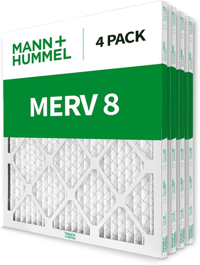 Mann+Hummel 20x23x1 MERV 8 Pleated HVAC AC Furnace Air Filters. 4 Pack. (Exact Size: 19.5 x 22.5 x 0.75 Inches)