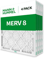 Mann+Hummel 16x16x1 MERV 8 Pleated HVAC AC Furnace Air Filters. 4 Pack. (Exact Size: 15.75 x 15.75 x 0.75 Inches)