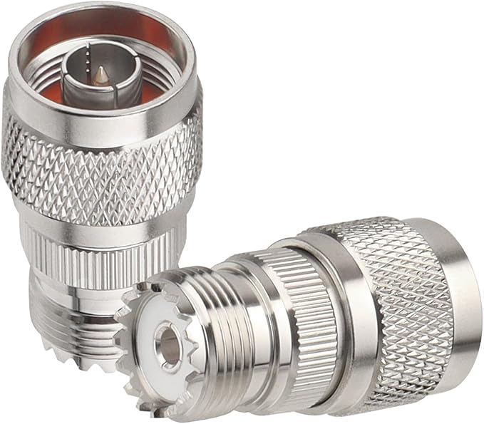 2 Pack N Male to UHF Female SO-239 Connector Adapter N Connector to PL-259 SO239 RF Coaxial Cable Adapter