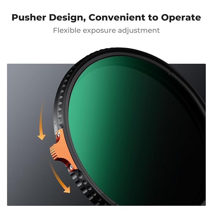 K&F CONCEPT 72mm Ultra-Low Reflectivity Putter Variable ND Filter ND2-ND400 (1-9 Stops) 28 Multi-Layer Coatings AGC Glass Adjustable Neutral Density Camera Lens Filter (Nano-X Series)