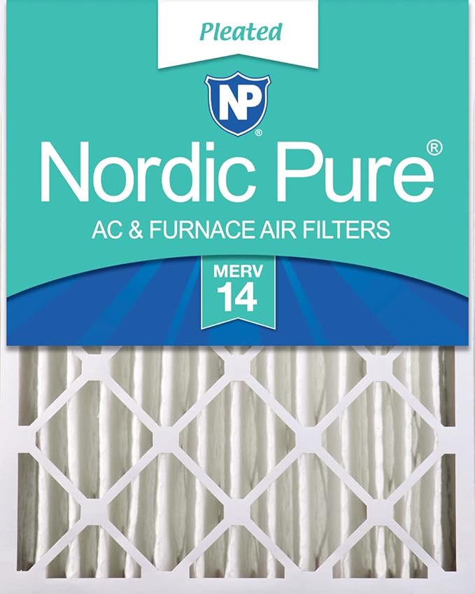 Nordic Pure 18x24x4 (Actual Size: 17 1/2 x 23 3/8 x 3 5/8) Pleated MERV 14 Air Filter 1 Pack