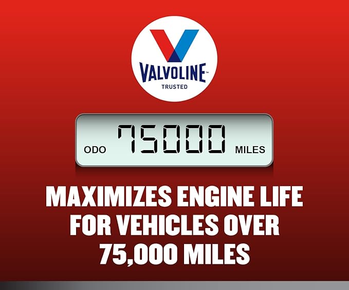 Valvoline Full Synthetic High Mileage with MaxLife Technology SAE 5W-20 Motor Oil 1 QT, Case of 6 (Pack of 2)