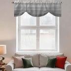 Grey Ombre Wooden Tie Up Valance Curtains for Windows, Kitchen Curtains Window Shades, Farmhouse Retro Gray Wood Gradient Light Filtering Roman Curtain Valances for Bedroom/Bathroom/Cafe 54"x18"