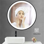 Bathroom Mirror, Round Illuminated LED with Demister Pad with Touch Control Touch Dimmer Switch(60cm/23.6in)