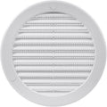 Vent Systems 5" Inch (Opening Dimensions) White Soffit Vent Cover - Plastic Round Air Vent Grille - Built-in Mesh Screen - HVAC Register Louver for Bathroom, Home, Kitchen
