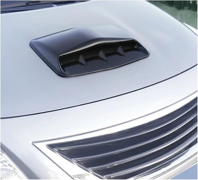 Universal Car Hood Scoop Air Flow Intake Decorative Turbo Bonnet Vent Cover Compatible For Audi And BMW Compatible For VW And Civic(Black)