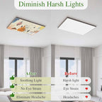 Fluorescent Light Covers for Ceiling Lights Boho Abstract Geometric Magnetic Light Filters 1 Pack 4x2 ft Cactus Cowboy Hat Ceiling Lights Cover for Classroom Office School Home Drop Lamp Decor