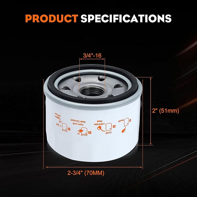 Hipa 951-12690 LT4200 Oil Filter for MTD 751-12690 420cc Troy Bilt TB30 TB30R TB42 TB46 Lawn Mower Craftsman LT1500 LT3800 LT4200 R1000 T1000 T1200 T1300 T1500 fits for Cub Cadet XT1 CC30 CC30H CC800