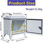 Pond Aerator Weatherproof Outdoor Cabinet, Air Pump 20”W×14.6”D×18”H with Cooling Fan,pre-wired outlet