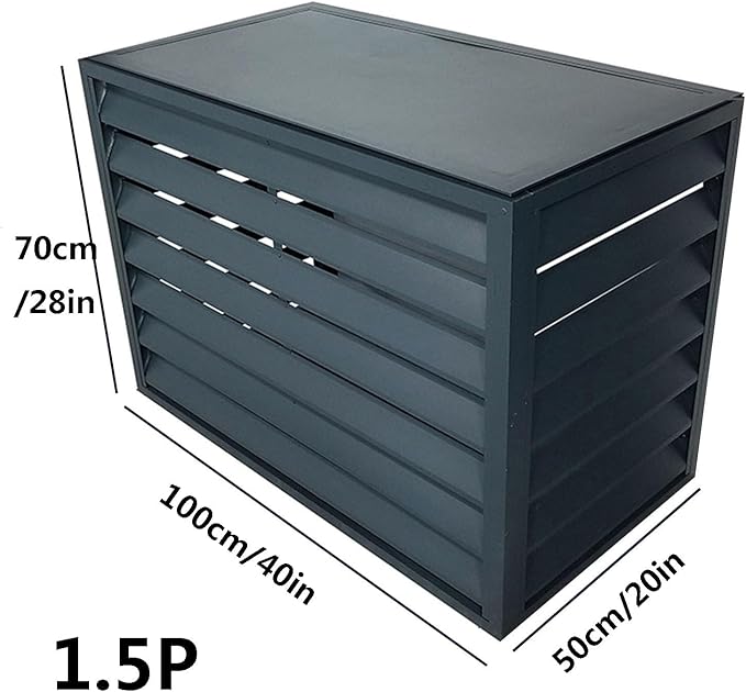 Pool pump covers for outside units, outdoor garbage can enclosures, aluminum outdoor garden air conditioner cover, sturdy and durable, noise-proof, suitable for gardens, balconies, walls ( Color : FOU