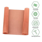 Copper Mesh Screen - 11.8" x 118", 100 Mesh, Dense Filter, 99.9% Pure Copper Fabric DIY Kit for Window Protection