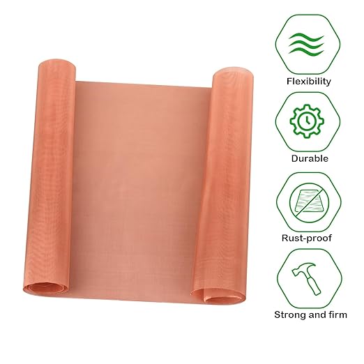 Copper Mesh Screen - 23.6" x 39.4", 100 Mesh, Dense Filter, 99.9% Pure Copper Fabric DIY Kit for Window Protection