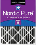Nordic Pure 16x20x4 (Actual Size: 15 1/2 x 19 1/2 x 3 5/8) Pleated Plus Carbon Air Filters MERV 8 1 Pack