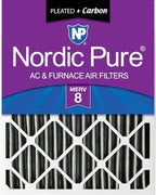 Nordic Pure 20x20x4 (Actual Size: 19 1/2 x 19 1/2 x 3 5/8) Pleated Plus Carbon Air Filters MERV 8 1 Pack