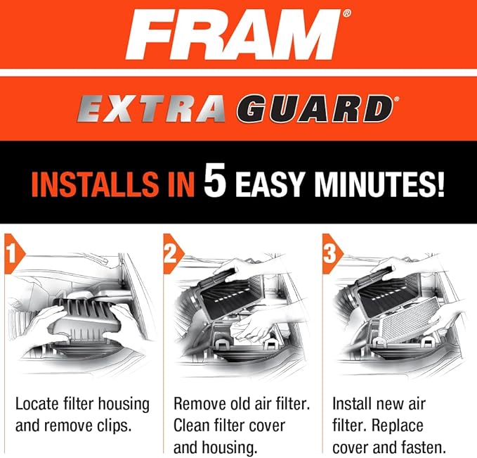 FRAM Extra Guard Rigid Panel Engine Air Filter Replacement, Easy Install w/Advanced Engine Protection and Optimal Performance, CA12167, for Select Mazda Vehicles