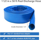 Eastrans 1 1/2 IN x 50 FT Pool Backwash Hose, Heavy Duty Flat Discharge Hose, Weather and Burst Resistant, Best Pool Hoses for Inground Pools, Pool Filter Hose & Pool Drain Hose