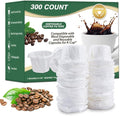 CAPMESSO Disposable Coffee Paper Filters Replacement Kerig Filter Compatible with Reusable Single Serve Pods Keurig Coffee Maker-300 Count (White)