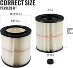 17816/9-17816 Red-Stripe Cartridge Filter Replacement – Compatible with Craftsman 5–32 Gallon Wet/Dry Shop Vac – Washable Pleated Vacuum Filter, 2 Pack