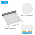 PATIKIL 40" L x 10" W Woven Wire Mesh, 300 Mesh 304 Stainless Steel Air Vent Filter Screen with Gloves for Window Security Vent Cover Filtration Animals Fence