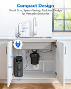 E6 600GPD Compact Space-Saving Under Sink RO Water Filter, Reverse Osmosis, 9 Stage Tankless RO Water Filtration System 600 GPD Fast Flow, High Pure to Drain RO Filter Water Purification