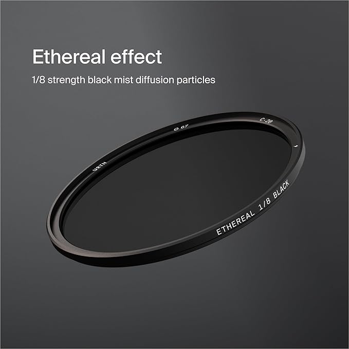 Urth 58mm Magnetic Ethereal Black Mist ⅛ Diffusion Lens Filter (Plus+) - Cinematic Effect, 20-Layer Nano-Coated Light Dispersing Particles
