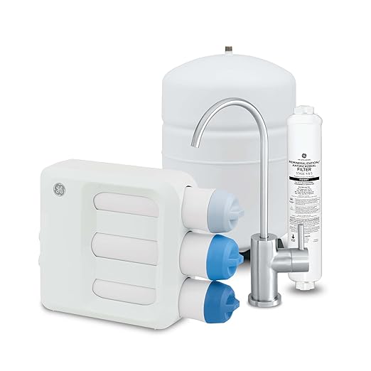 GE 5-Stage Reverse Osmosis Under Sink Water Filtration System with Faucet, Reduces 95+ Impurities including Lead, Chlorine, Arsenic, Filters FQ18PN, FQ18MN, FQ18RT, GXRV40TBN