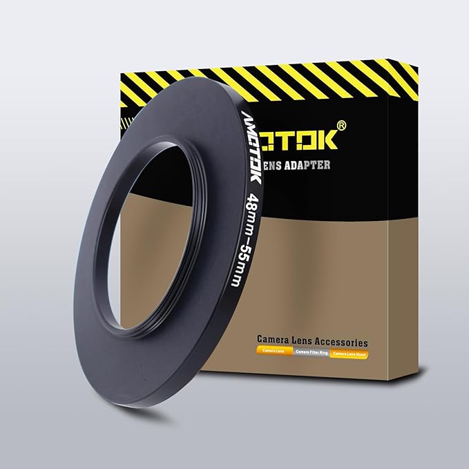 48mm Lens to 55mm Camera Lens Adapter,48mm-55mm Filter Step up Rings,Compatible All 55mm Filter Accessory.Made from CNC Machined